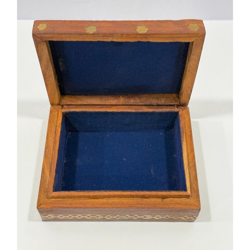Inlay Wood Trinket Ring Souvenir Box Taj Mahal Wooden Sand Art Agra Traditional - Picture 13 of 16